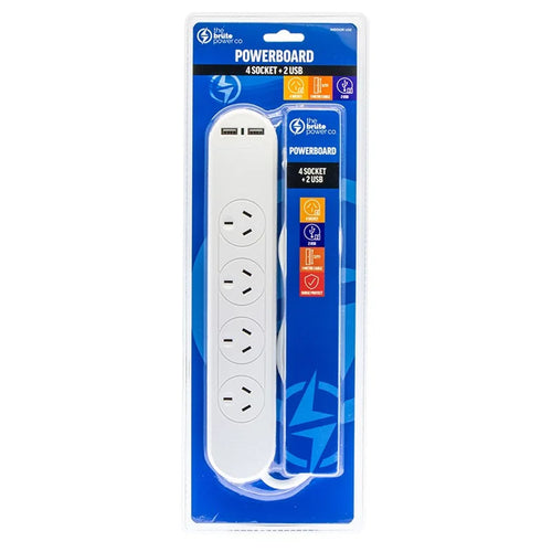 Moki ACC-PPB4USB2 Moki 4-fach Steckdosenleiste – 2x USB-A