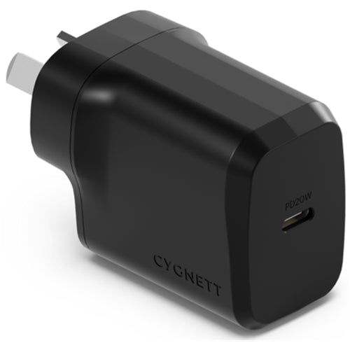 Cygnett PowerPlus 20W USB-C Wall Charger - Black - AU