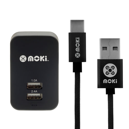Moki SynCharge ACC-MSTCWALL Wall Charger & USB-C Braided Cable