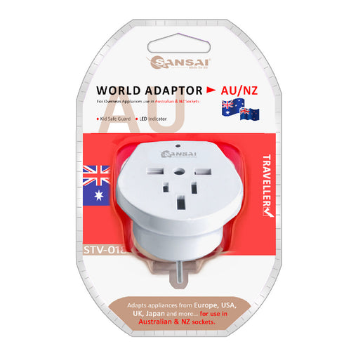 Sansai STV-018 Inbound Travel Adapter - US / UK / EU to AU / NZ Plug