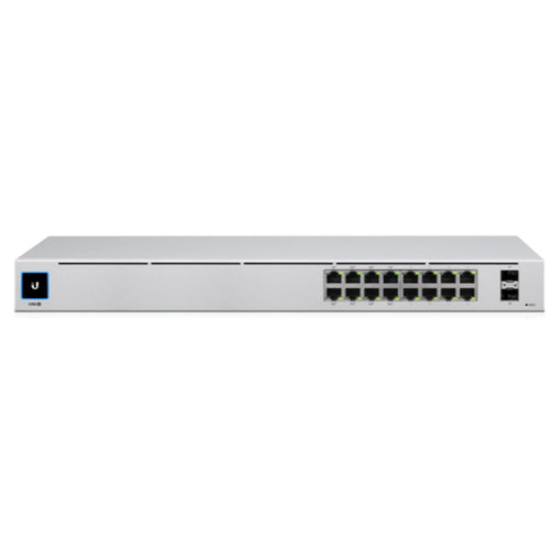 Ubiquiti UniFi USW-16-POE 18-Port Gigabit L2 Managed PoE Switch (42W) - SFP x2, 1GbE x8, 1GbE PoE+ x8