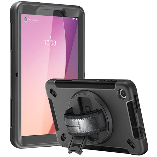 Armor-X (RIN Series) RainProof Military Grade Rugged Tablet Case With Hand Strap & Kick-Stand for Lenovo M8 (4th Gen) TB300 Tablet