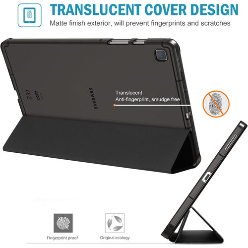 NICE - ( Black ) Slim Light Cover Stand Hard Shell Folio Case for Galaxy Tab S6 lite ( 2024 Model - SM-P62X ) with Pen Holder