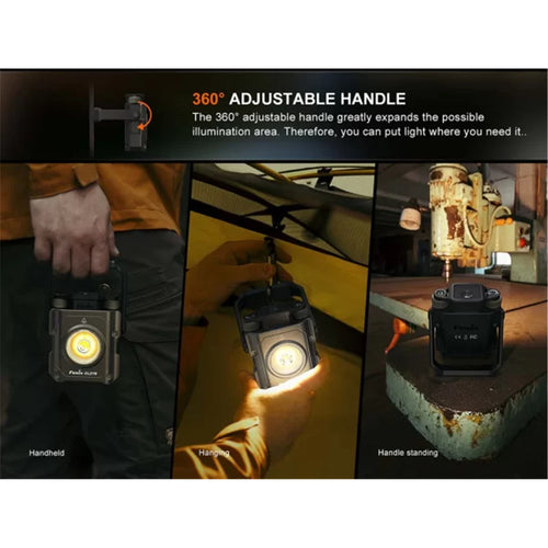 Fenix Work & Outdoor CL27R Rechargeable LED Torch / Lantern Max 1,600 Lumens, Wild Green, Dual Distance Beam, Dual Rotary Switches, 360° Rotary Handle, Magnetic Base, Comes With 1x 5000mAh Rechargeable Battery - 5 Years Free Repair Warranty
