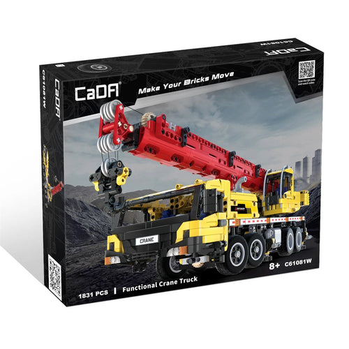 CaDA Fully Functional Crane Truck RC Brick Model Kit
