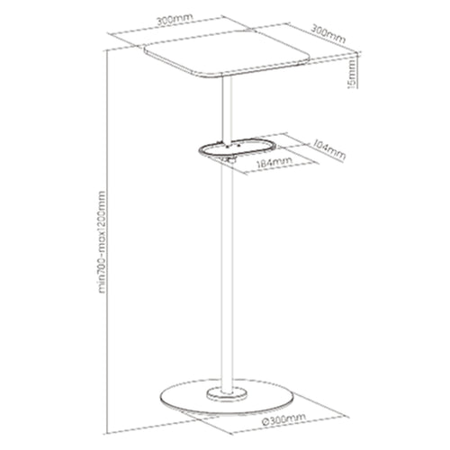 KONIC Projector Floor Stand Mount - For Mini Projectors With Device Shelf - Support up to 6kg