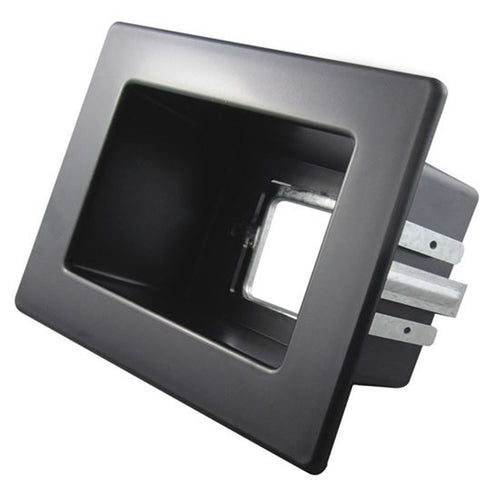 RECESSED RECWP1BK - Single Black Wall Box 1x GPO Slot Stud or Floating Gib New or Retrofit Install