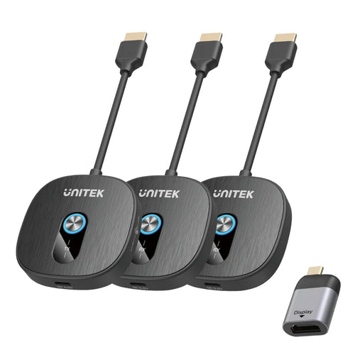 Unitek V1711A - Wireless 1080p HDMI Transmitter with 2x Receivers Supports Dual Screen Mirroring