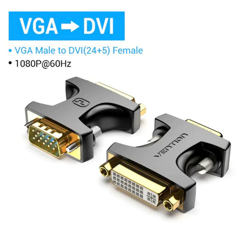 Vention DDDB0 VGA Male to DVI Female Adapter Black