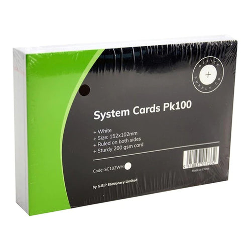 Okin SC102WH - OSC System Cards 102x152mm White, Pack of 100