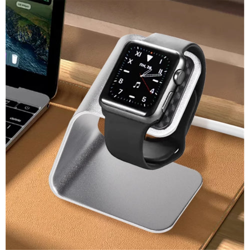 Aluminium Apple Watch Charging Stand - Silver , Charging Cable Sold Seperatly, Non-Slip design, Comfortable Viewing Angle, Compatible With All Series - Watch Ultra3/2/1, Series 11/10/9/8/7/6/5/4/3/2/1/SE