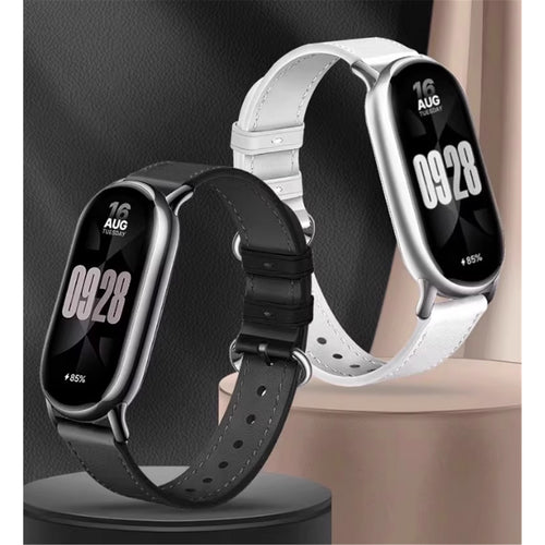 PU Leather Strap for Xiaomi Smart Band 10 / 9 / 8 - Black