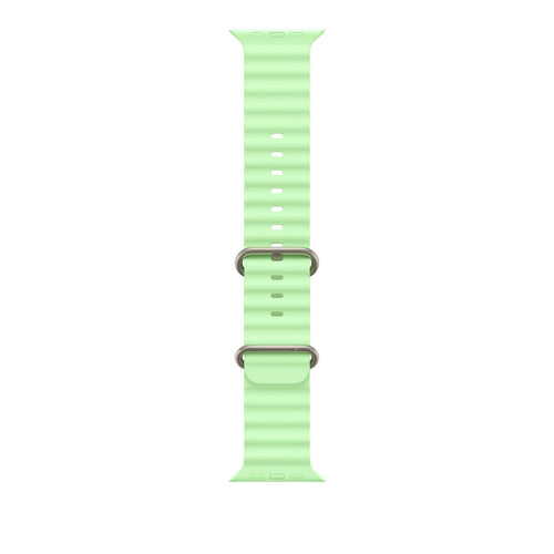 49mm/46mm/45mm/44mm - Green Silicone Ripple Strap for Apple Watch , Compatible with Apple Watch Ultra 1/2/3, Series 11/10/9/8/7/6/SE/5/4/3/2/1