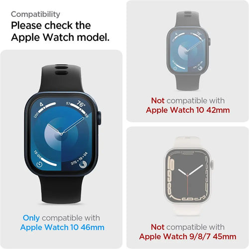 Spigen Apple Watch 11/10 46mm Screen Protector (2 Packs) - Extreme Clarity - Delicate Touch - Precise Fit - Scratch Resistance