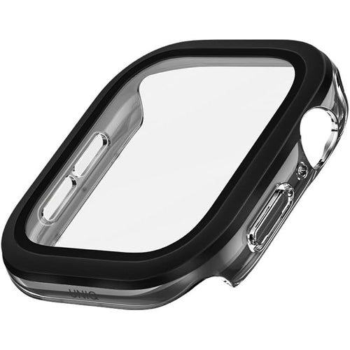 Uniq Apple Watch Series 11 (42mm) / Series 10 (42mm) Voute Watch Case - Black - 9H Curved Tempered Glass Screen Protector - Slim PC bumper