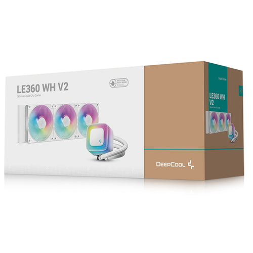 DEEPCOOL LE360 V2 White 360mm ARGB Liquid Cooler For Intel LGA 1851/1700/1200/1151/1150/1155, AMD AM5/AM4