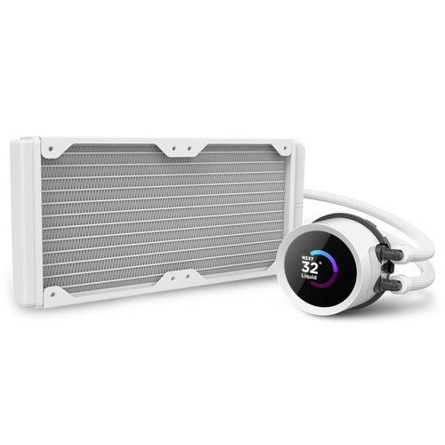 NZXT Kraken 240 RGB White 240mm All in one Water Cooling with 1.54 inch square LCD Display, F120 RGB Core Fans, for Intel Socket LGA 1851/ 1700 / 1200 / 115X, AMD AM5 / AM4 / sTRX4* / TR4* (*Threadripper bracket not included)