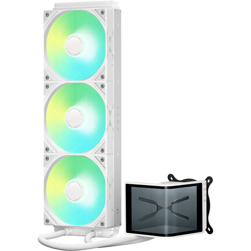 TRYX Panorama SE 360mm White ARGB 360mm AiO Water Cooling With 6.5 inch L-Shaped AMOLED Screen with 2K Resolution,Support Intel LGA 1851/ 1700 / 115X, AMD AM5 / AM4