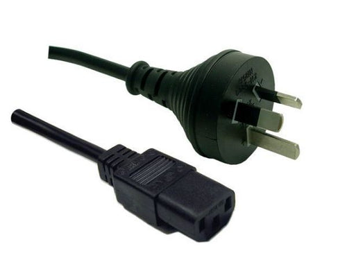 C-POWERC-BULK - DYNAMIX 1.8M 3-Pin Plug to IEC C13 Female Plug 10A, SAA Approved Power Cord. 1.0mm copper core. Packaging: Clear Poly Bag. BLACK Colour.