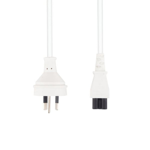 C-POWERNCWH - DYNAMIX C-POWERNCWH - 2M 3-Pin to C5 Clover Shaped Female Connector 7.5A. SAA approved Power Cord 0.75mm