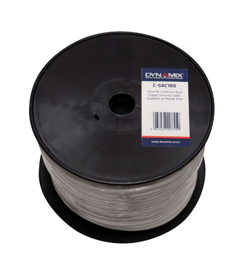 DYNAMIX C-S8C100 - 100m 8C 0.44mm Bare Copper Security Cable Supplied on Plastic Reel