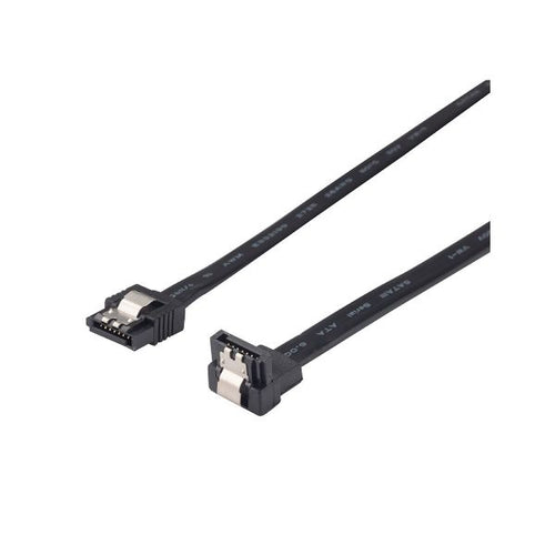 DYNAMIX C-SATA3-R100 - 1m Right Angled SATA 6Gbs Data Cable w/ Latch Black