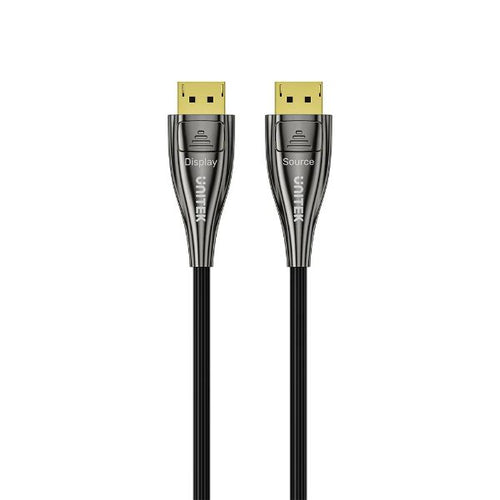 UNITEK C1631ABK01-20M - 20M 8K Fiber Optic DisplayPort 2.1 Supports 54Gbps Bandwidth Up To 8K@120Hz