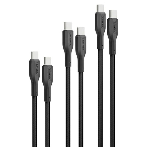 CABLEKIT-CC - PROMATE CABLEKIT-CC - 3-Piece 60W PW USB-C Cable Kit. Includes 0.3M 1.2M Lenghts. Data & Charge Support