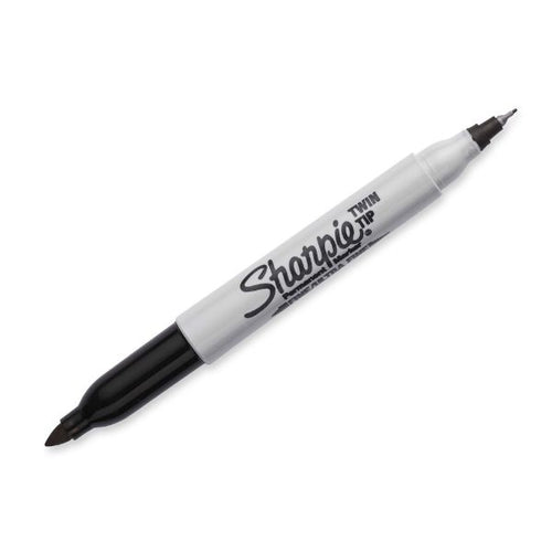 SHARPIE CD32101PP - Single Twin Tip Permanent Marker Fine & Ultra-Fine Tips. Permanent on most Surfaces
