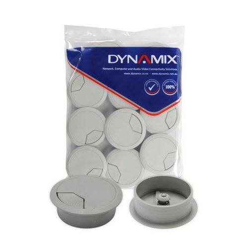 CG60GY-10 - DYNAMIX CG60GY-10 - 60mm Round Desk Grommet Grey Pack of 10