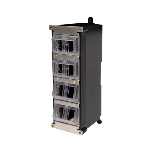 DYNAMIX DINUKS8P - 8-port Unloaded Keystone DIN Rail-Mount Shielded Enclosure w/ Rotatable Modules