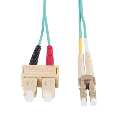 DYNAMIX FL-LCSC50-30 - 30M 50u LC/SC OM3 Fibre Lead Duplex Multimode Aqua LSZH Jacket