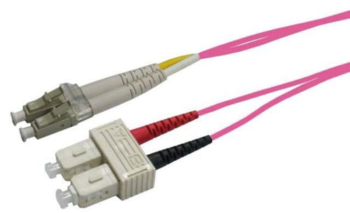 DYNAMIX FL-LCSCOM4-30 - 30M 50u LC/SC OM4 Fibre Lead Duplex Multimode Raspberry Pink LSZH Jacket
