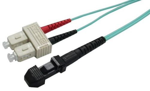 DYNAMIX FL-MTSC50-0 - 0.5M 50u MT-RJ/SC OM3 Fibre Lead Duplex Multimode Aqua LSZH Jacket