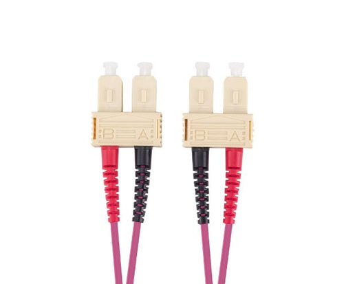 DYNAMIX FL-SCSCOM4-20 - 20M 50u SC/SC OM4 Fibre Lead Duplex Multimode Raspberry Pink LSZH Jacket