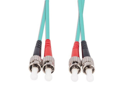 DYNAMIX FL-STST50-1 - 1M 50u ST/ST OM3 Fibre Lead Duplex Multimode Aqua LSZH Jacket