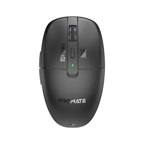 FLIXI-BLK - PROMATE Dual-Mode Wireless Mouse with Rechargeable Battery. 2.4G & BT Connect