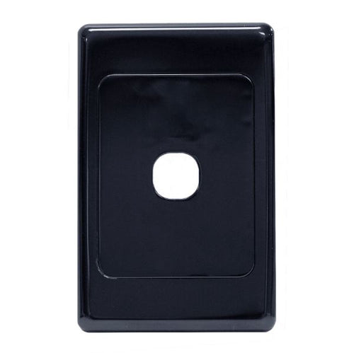 AMDEX FP-1PV2-BK - Switch Plate ONLY. 1 Gang Wall Face Plate Accepts Clipsal Style Mechs Black