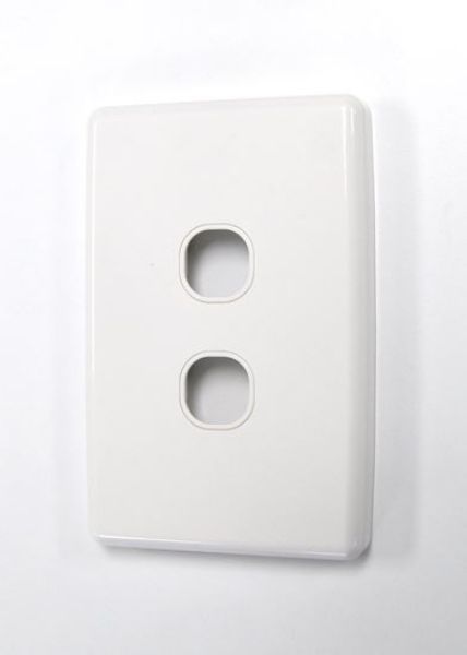 FP-2PV3 - AMDEX FP-2PV3 - Switch Plate ONLY. 2 Gang WPC Series Wall Face Cover Plate. (Accepts Clipsal Style