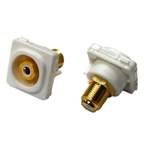 AMDEX FP-RCAF-WH - White RCA to F Connector. Gold Plated