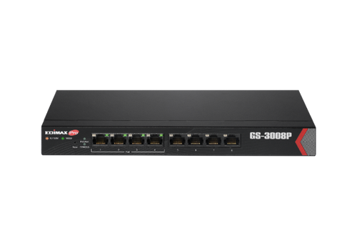 GS-3008P - EDIMAX GS-3008P - 8 Port Gigabit Web Managed Switch w/ 4 PoE+ Ports.
