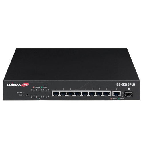 GS-5210PLG - EDIMAX GS-5210PLG - 10 Port Gigabit PoE+ Web Smart Switch 1 SFP Ports