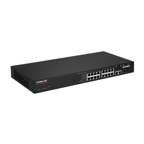 GS-5216PLC - EDIMAX GS-5216PLC - 18 Port Surveillance Long Range Gigabit PoE+ Web Smart Switch