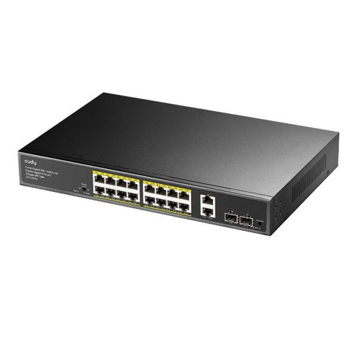 GS1018PS2 - CUDY GS1018PS2 - 16-Port Gigabit Unmanaged PoE+ 200W Switch with 2 Gig Uplink Ports & 2x Gig SFP slot