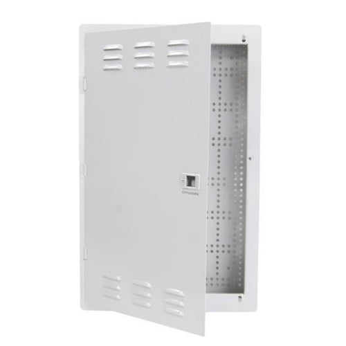 HWS-2004V2 - DYNAMIX HWS-2004V2 - 20'' Network Enclosure Recessed Wall Mount Vented Lid Cable/Dual GPO Knock outs.