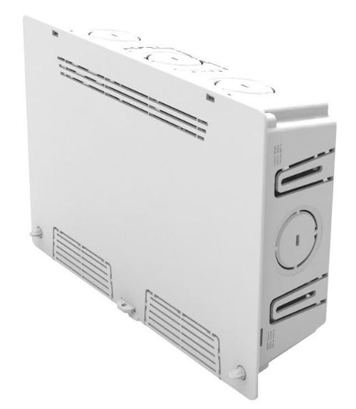 DYNAMIX HWS-903WR - 9'' Recessed Plastic Enclosure w/ Flush Lid Slim Vented Lid w/ Triple GPO Knock Outs