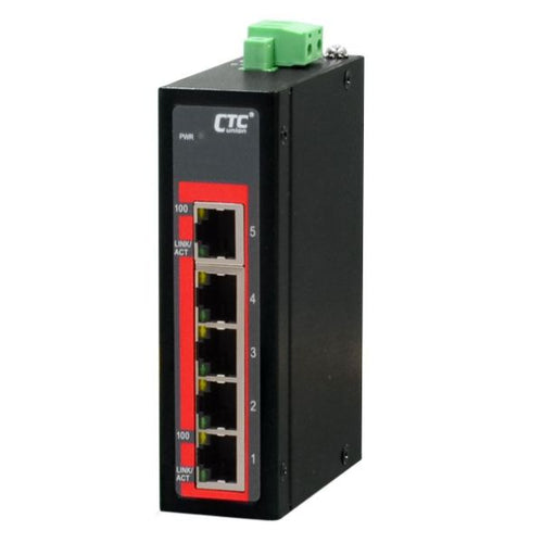 IFS-500C - CTCUNION IFS-500C - 5 Port Fast Ethernet Unmanaged Switch.-10C 60C. 5x 10/100BaseT(X). Compact