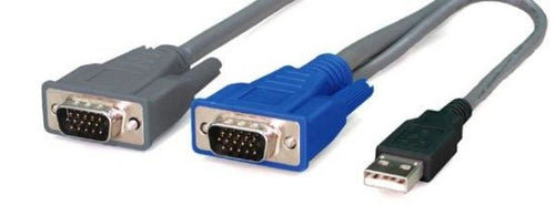 KNVU-1 - REXTRON KNVU-1 - 1.8m 2-to-1 USB KVM Switch Cable. All in 1x HD DB15 Male to 1x U