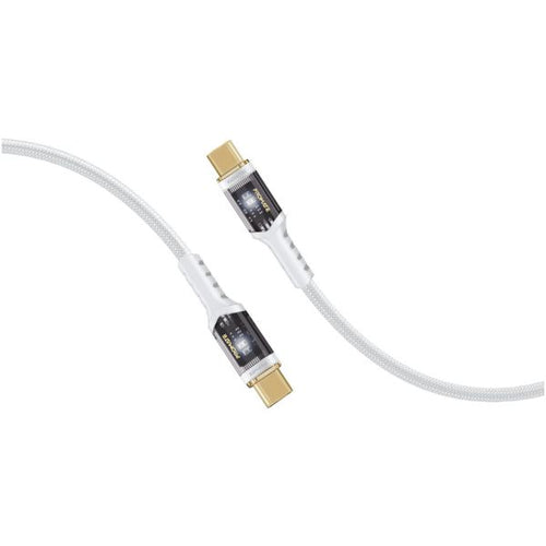 LUCIDLINE-CC120W - PROMATE LUCIDLINE-CC120W - 1.2m USB-C to USB-C Ultra-Fast 100W PD Cable w/ Transparent Connectors.