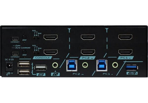 MKAG-G3122 - REXTRON MKAG-G3122 - 2 Ports Dual Monitor HDMI KVM Switch w/ HDCP Engine EDID USB 3.2 Gen 1 Audio
